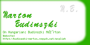 marton budinszki business card